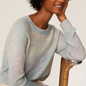 Rails Venus sweater blue rainbow imbre gradient knit crew women's size large